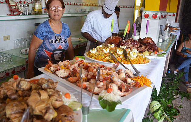 Beach Vacations in Cuba - food on display at a paladar